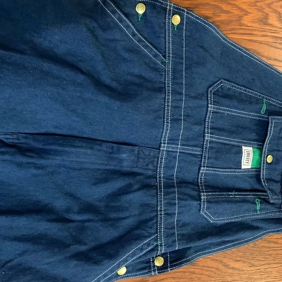 Liberty Dark Blue Overalls with Green Details - Picture 2 of 4